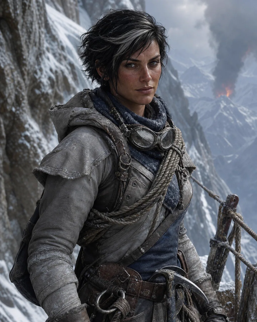 Portrait of Yara Froststep on a snowy mountain